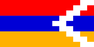 Pictured is the flag of Nagorno-Karabakh.